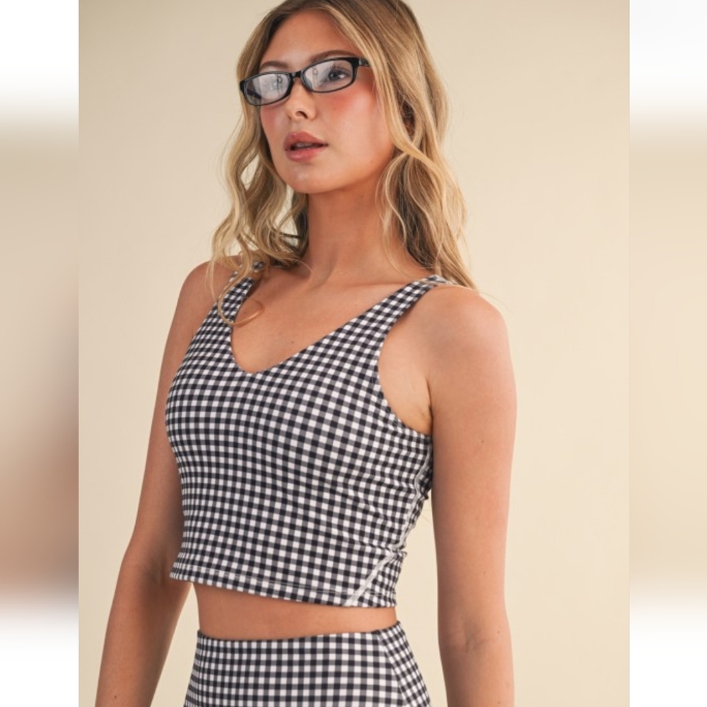 🏁 Gingham Align Tank Top - Picture 3 of 4